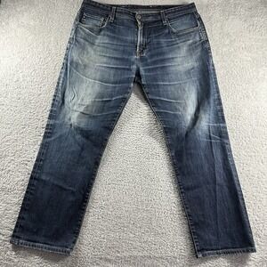AG Adriano Goldschmied Everett Jeans Mens‎ 38x34 (Fits 38x28) Faded Whiskering